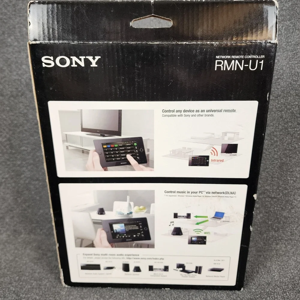 Sony‎ RMN-U1 Network Remote Controller Touch Screen WiFi IR Universal Black
